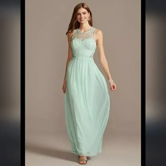 slim fit dress slacks Adelphia Sage V-Neck Chiffon Maxi Dress main image 1